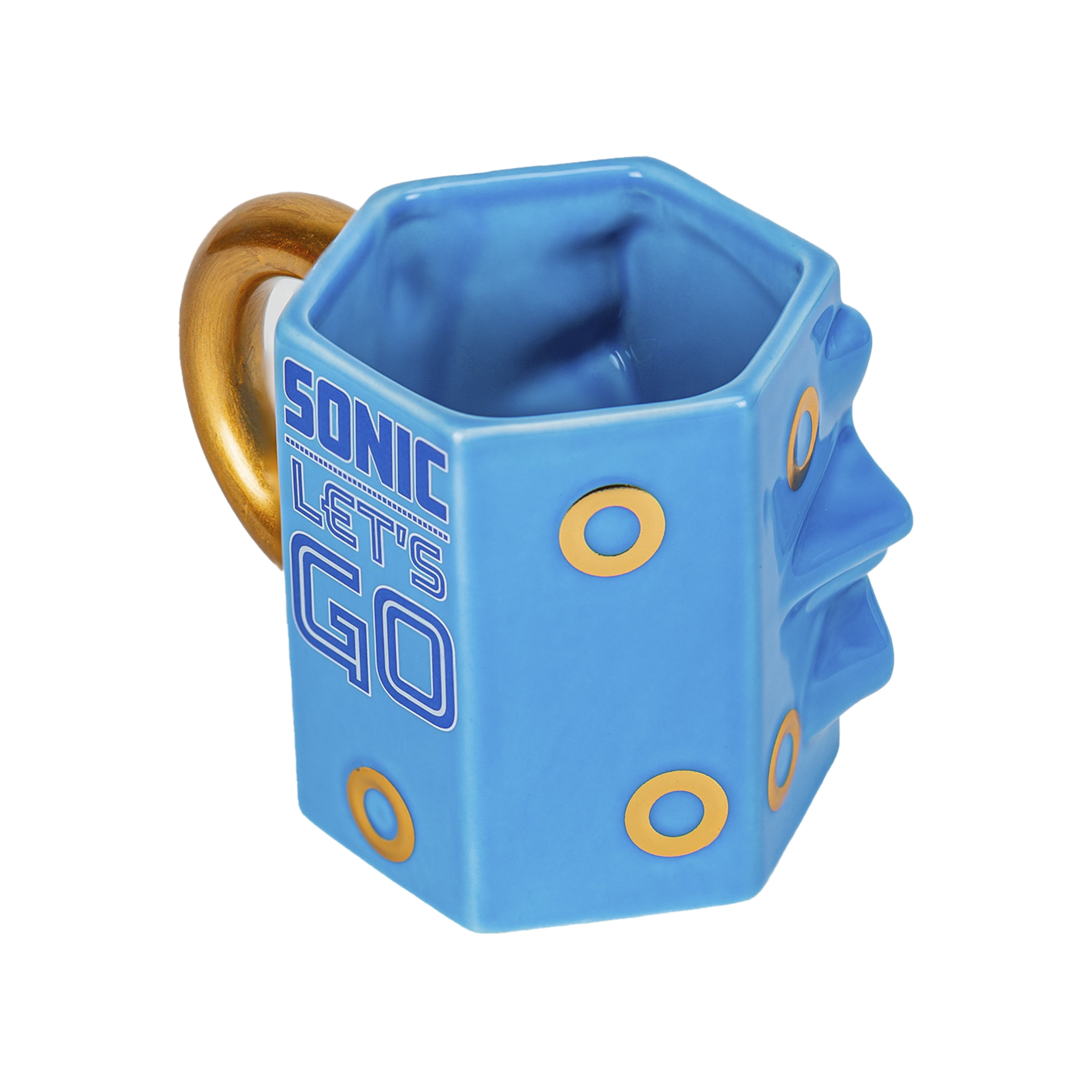 (2 pack) Zak Designs 16oz Sonic The Hedgehog Ceramic Sculpted Mug With Ring Handle