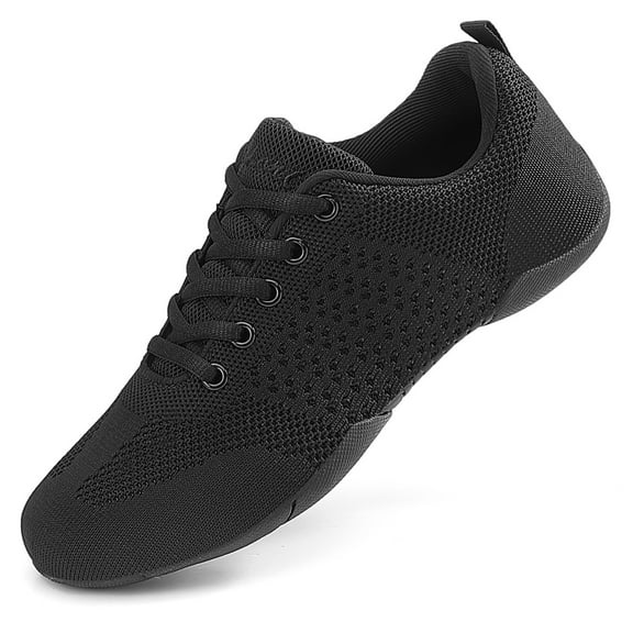 GlideMoves Black Cheer Shoes Girls lightweight Dance Sneakers Women Training Competition Tumbling Athletic Mesh style breathable Women 8.5