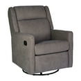 thumbnail image 2 of Emma + Oliver Manual Glider Rocker Recliner with 360 Degree Swivel Perfect for Living Room, Bedroom, or Nursery in Dark Gray, 2 of 16