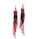 thumbnail image 1 of Pendientes colgantes de gota larga con trenzadas de mujer rojo, 1 of 8