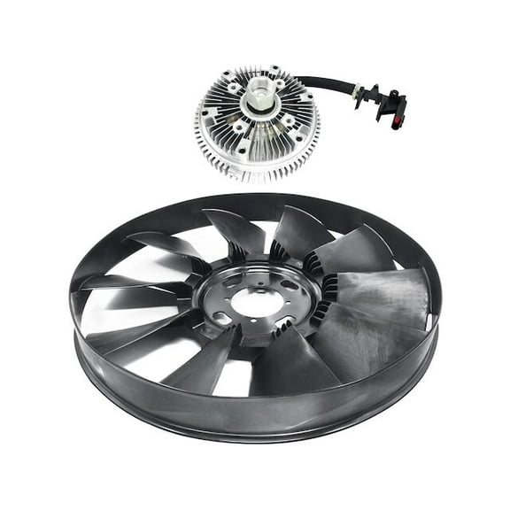 Electric Fan Clutch and Radiator Cooling Fan Blade Kit - Compatible with 2002 - 2009 Chevy Trailblazer 2003 2004 2005 2006 2007 2008