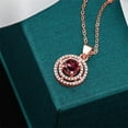 thumbnail image 3 of Gem Stone King 1.64 Ct Round Red Rhodolite Garnet 18K Rose Gold Plated Silver Pendant with Chain, 3 of 3