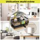 thumbnail image 5 of Kitchen Sink Organizer, Sponge Holder, Countertop with Removable Drain Tray with Diverter Drainage (Black), 5 of 5