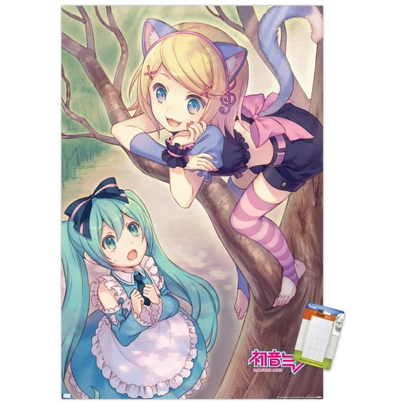 Hatsune Miku - Hatsune and Kagamine Wall Poster, 14.725" x 22.375"