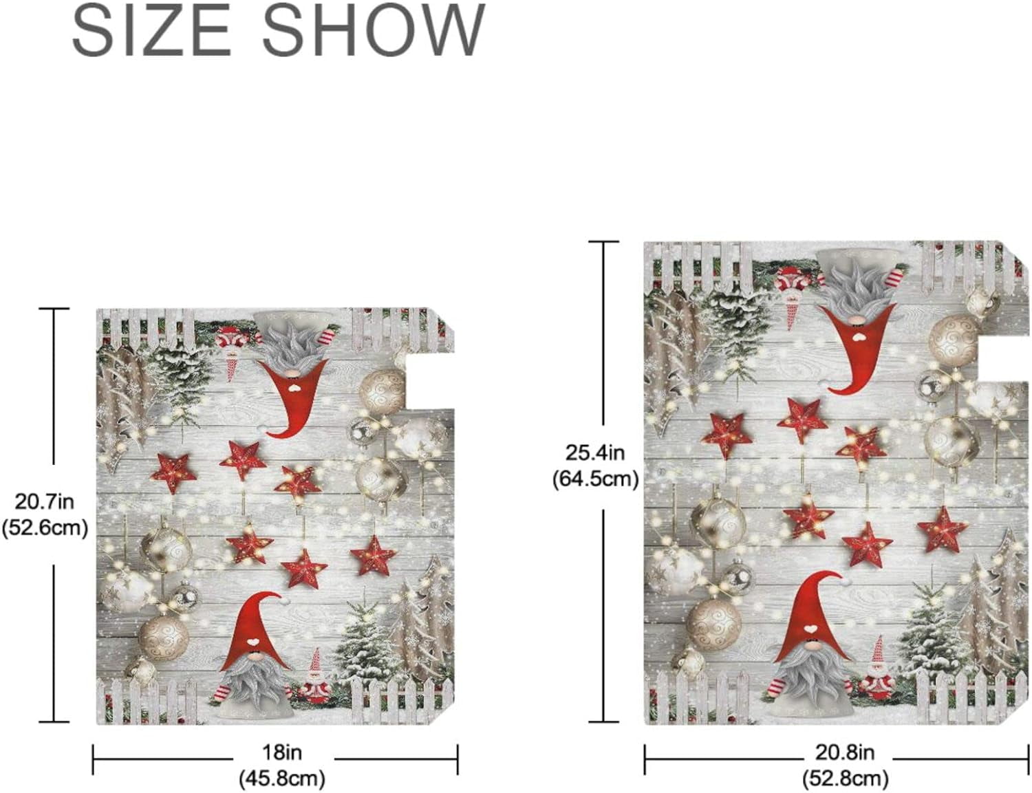 Christmas Winter Gnome Mailbox Covers Magnetic Xmas Tree Balls Mailbox Cover Wraps Standard Size 18"X21" Post Letter Box Cover Garden Decorations