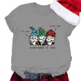 thumbnail image 4 of Fulijie Christmas Crew Neck Snowflake Shirt, Tops Christmas Button up Shirts for Men, Gray Christmas Shirt Women, Women's Gnome Print Round Neck Short Sleeve T Shirt Top, 4 of 5