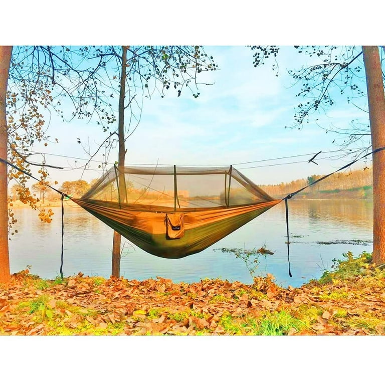 Single & Double Camping Hammock with Mosquito/Bug Net, 10ft