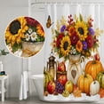 thumbnail image 7 of Thanksgiving Pumpkins Bathroom Shower Curtains with 12 Hooks Polyester Waterproof Shower Curtain for Stalls and Bathtubs Fall Maple Butterflies Sunflowers Decorative Bathroom Curtain 36x72 Inches, 7 of 7
