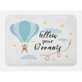 thumbnail image 1 of Dream Bath Mat, Inspirational Phrase with Hot Air Balloon Stars and Clouds Romantic Cartoon Design, Plush Bathroom Decor Mat with Non Slip Backing, 29.5" X 17.5", Multicolor, by Ambesonne, 1 of 2
