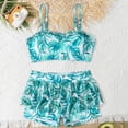 thumbnail image 2 of Bovxnpu Girls' 2 Piece Swimwear Sets Girls Tankini Swimwear Ruffled Mesh Skirt Boy Short 2-Piece Swimwear (Girl's or Girl's Plus), 2 of 7