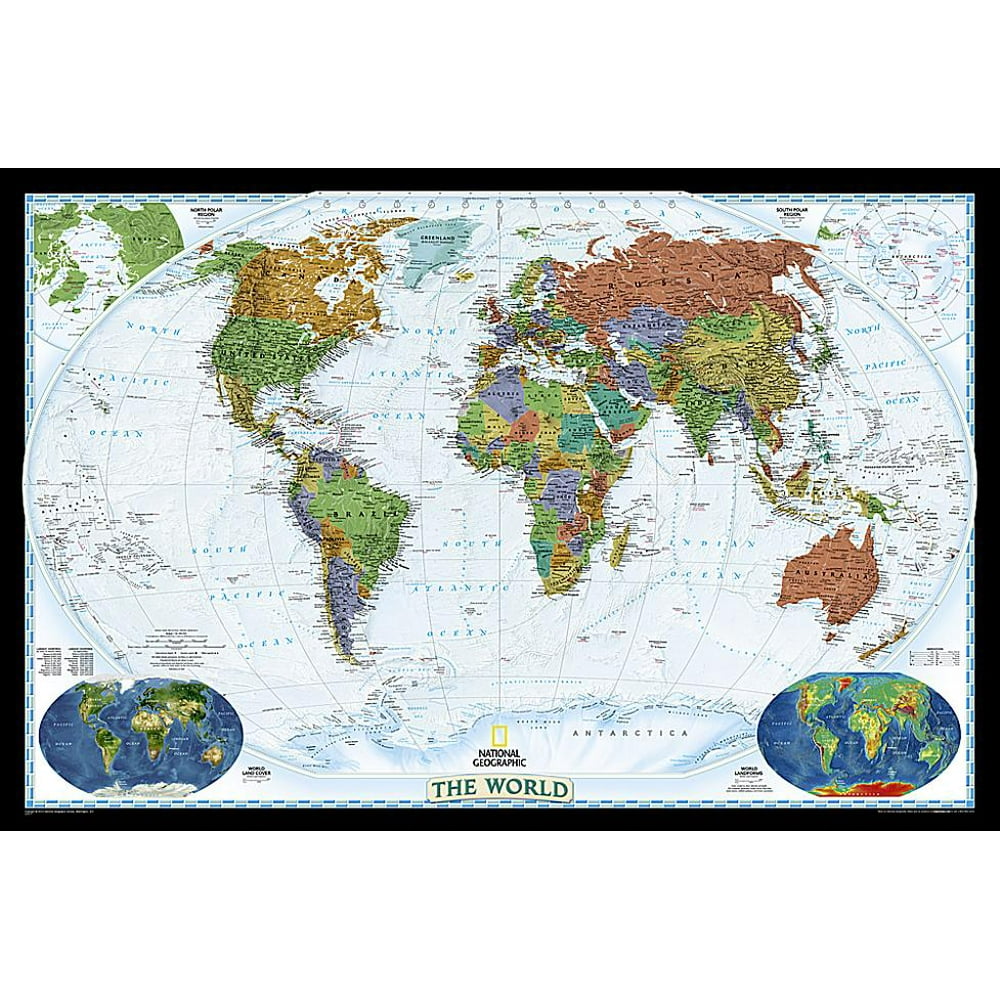 National Geographic World Decorator Wall Map Laminated 46 X 305 Inches Other 