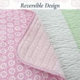 thumbnail image 4 of Cozy LinePink Floral Whimsy Gingham Stripe Cotton Quilt Bedding Set, 4 of 6