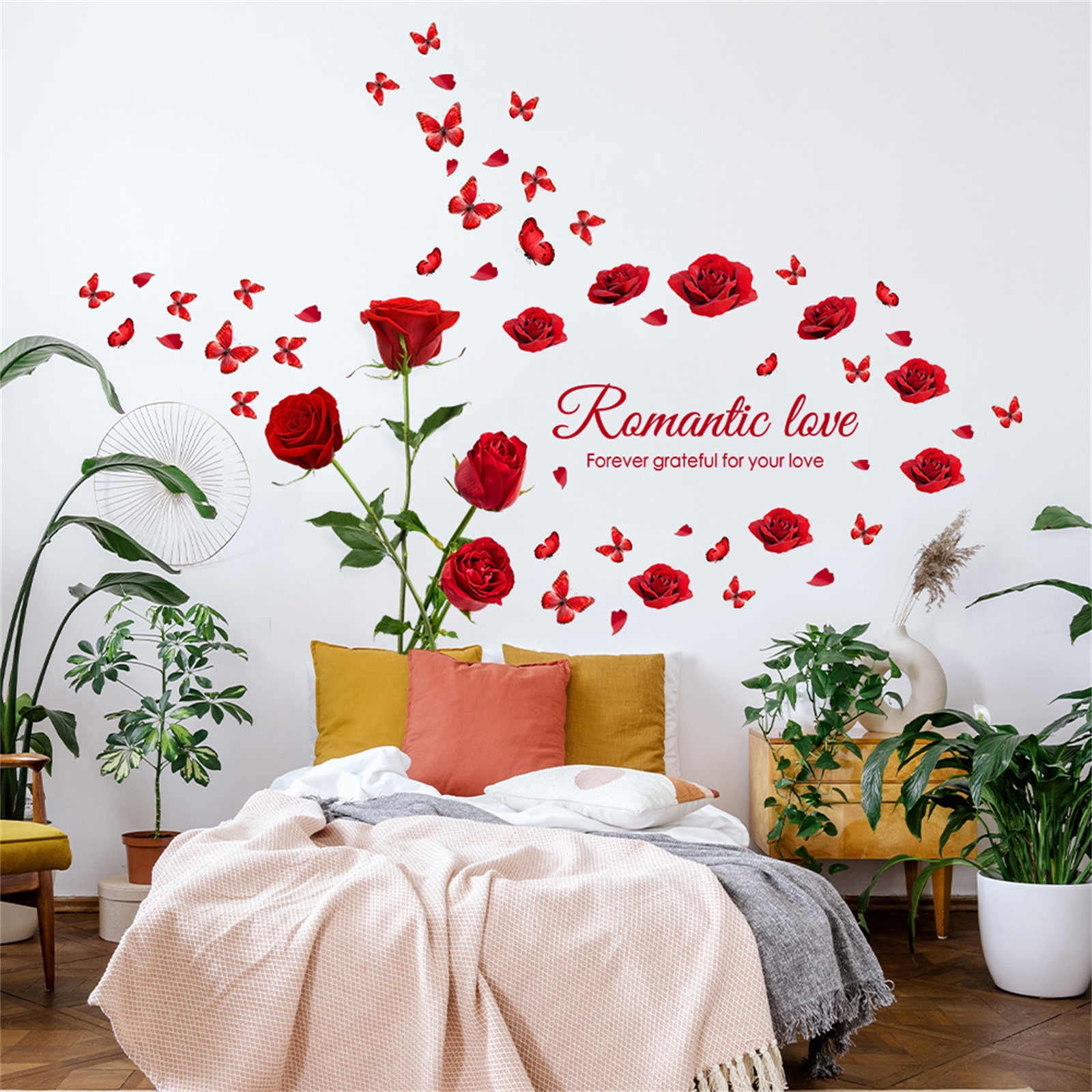 REZUOFI 8 PCS Valentine's Day Heart Stickers, Static Cling Window Decals, Reusable Holiday Decor for Home Party, Red Plastic Wall Decorations