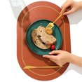 thumbnail image 4 of Insonorisation Ovale Set de Table, 2pcs Cuir Ovale Repas en Cuir Ovale Repas Tapis Alimentaire en Cuir Alimentaire Atteindre Plus, 4 of 10
