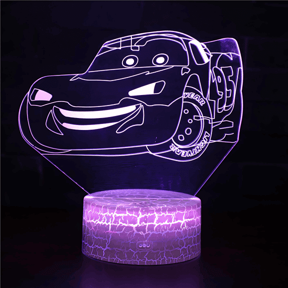Lightning McQueen Night Light with Timer, 16 Color Changing LED Lamp,Touch & Remote Control, Festival gift, Cute Bedroom Decor for Birthday Christmas Party