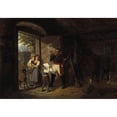 thumbnail image 2 of Wilhelm Hahn 14x11 Gold Ornate Wood Frame and Double Matted Museum Art Print Titled - The Hornist, 2 of 4
