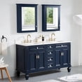 thumbnail image 5 of ANGELES HOME 60" Bathroom Vanity with 24" Wall-Mounted Mirror Cabinets, Wooden Bathroom Vanity with 2 Sinks Set, Bathroom Furniture for Home Decor and Storage Organization, Navy Blue, 5 of 7