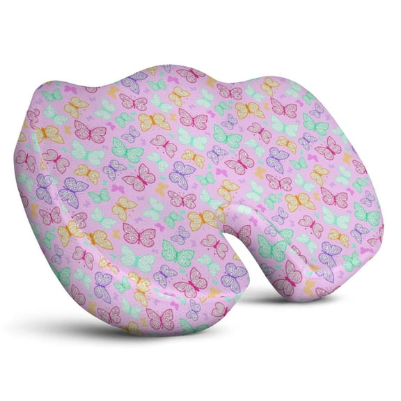 Premium Butterfly Pattern Memory Foam Seat Cushion Ergonomic Chair Pad for Office Chair, Car, Airplane & Bleachers Sciatica, Tailbone Hip & Back Pain Relief - Chair Cushion for Long Office Workers.