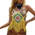 thumbnail image 2 of Haivin Women's Crochet Color Block Tank Top with Fringe, Casual Sleeveless Blouse for Summer, Beach and Daily Wear, 2 of 5