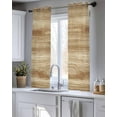 thumbnail image 5 of Light Brown Wood Grain Sheer Curtains 54 Inch Length 2 Panels Set for Living Room/Bedroom, Western Farmhouse Barn Door Kitchen Curtains Grommet Semi-Sheer Curtains Drapes Window Treatments 42"x54"x2, 5 of 7