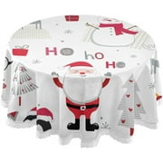 SKYSONIC Round Tablecloth 60In,Cute Christmas Elements Table Cover Water Resistant Spill Proof Large Table Cover for Indoor & Outdoor Family Gathering Dinner, BBQ Christmas Decoration4