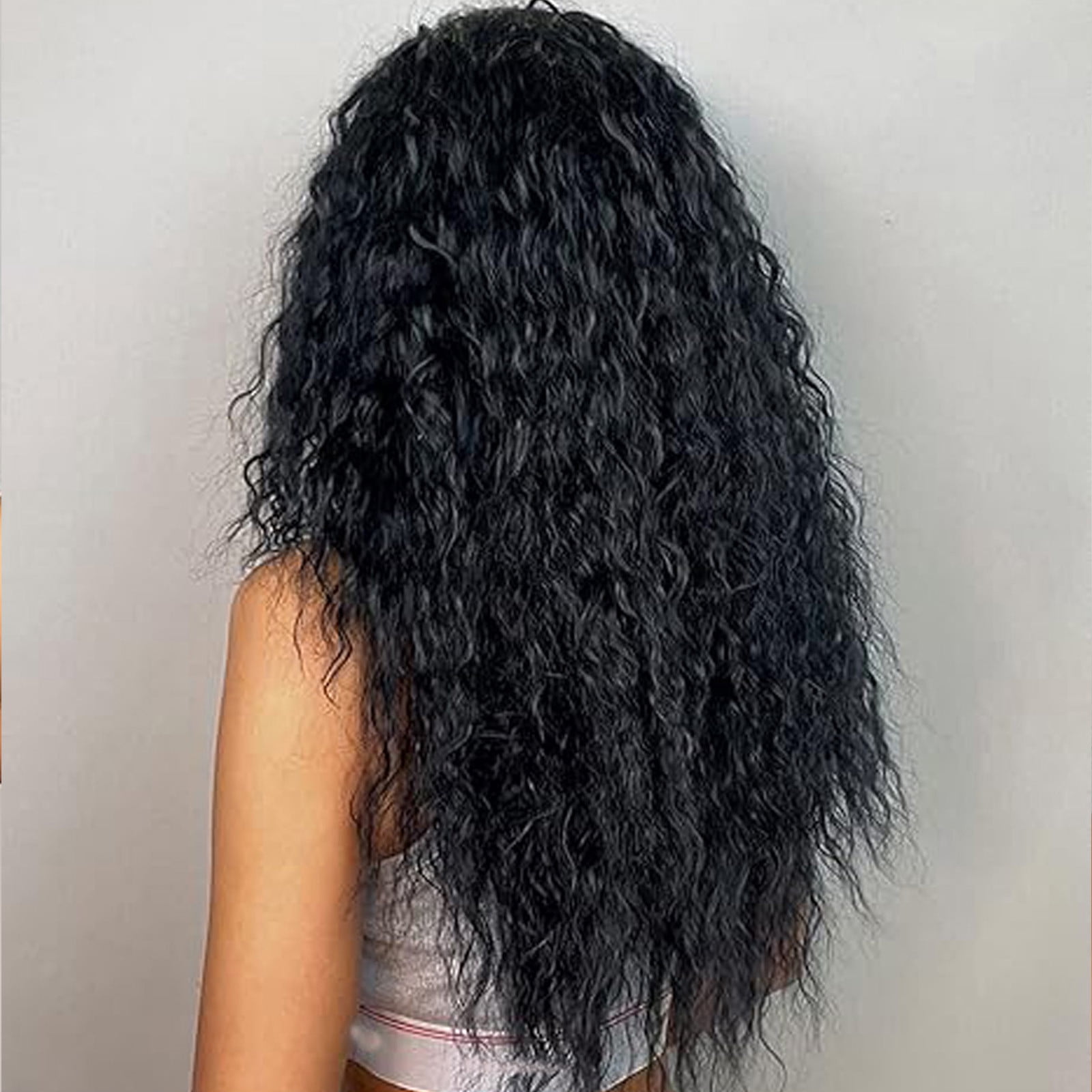 Weloille Deep Wave Lace Front Wigs Human Hair Pre Plucked Deep Curly Transparent Lace Frontal Wigs Human Hair Density Wigs For Women Human Hair Glueless 70cm