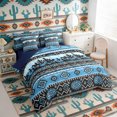 thumbnail image 3 of Erosebridal Rustic Farmhouse Aztec Bedding Comforter Set, Western Cowboy Queen Bedding Sets, Blue Black, Navy Reversible 7pcs, 3 of 6