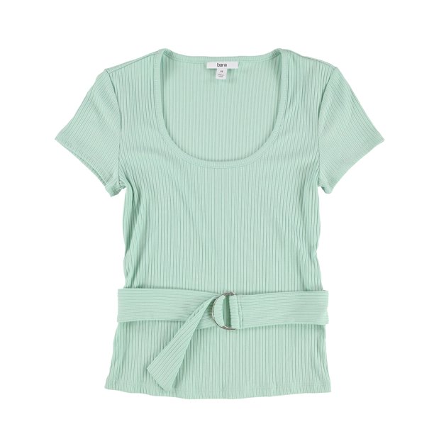 Blusa de punto con cinturón Bar III para mujer verde pequeña