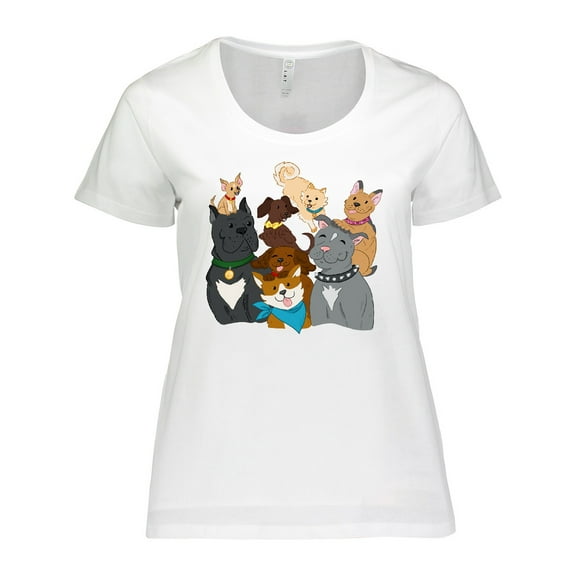 Inktastic Happy Dog Family Women's Plus Size T-Shirt