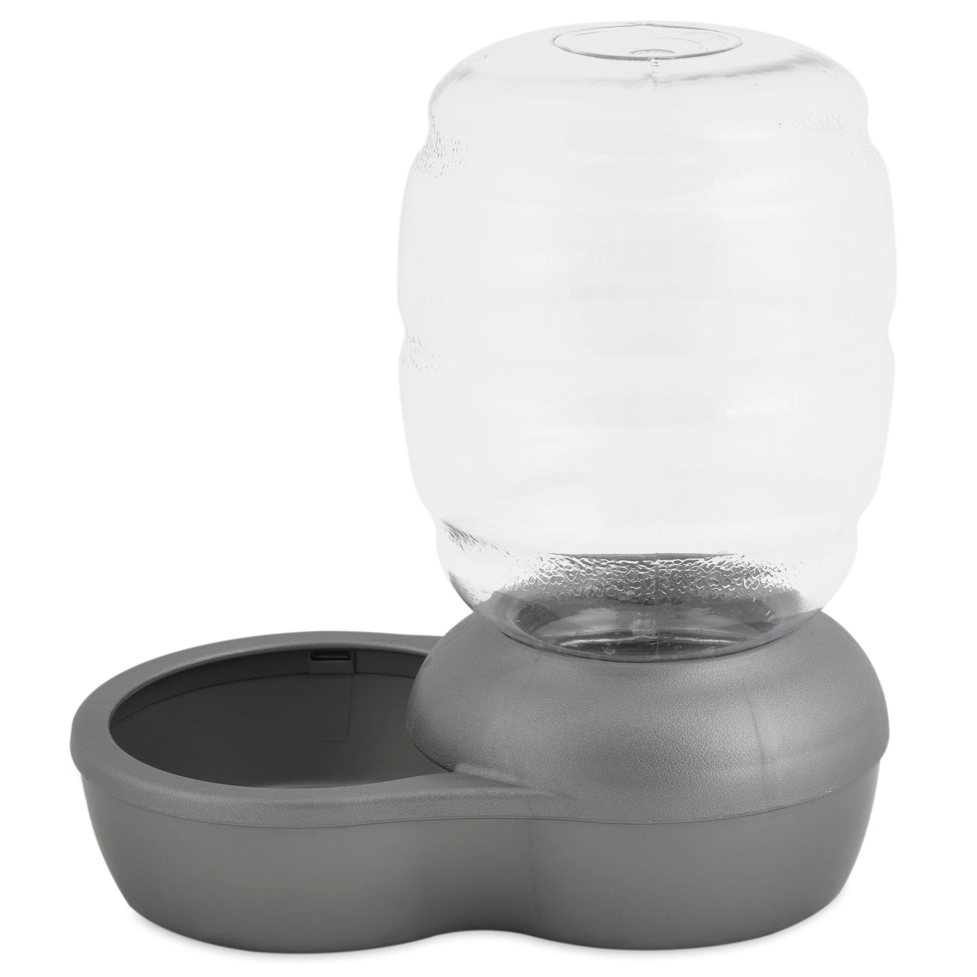Petmate Replendish Gravity Pet Waterer with Microban for Cats and Dogs, 0.5 Gallon, Gray