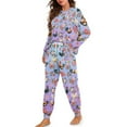 thumbnail image 2 of FOR U DESIGNS Vintage Rooster Pajama Sets for Women 2 Piece Long Sleeve Sleepwear Size S Drawstring Nightwear Long Pants and Crew Neck Tops for Women Loungewear, 2 of 6