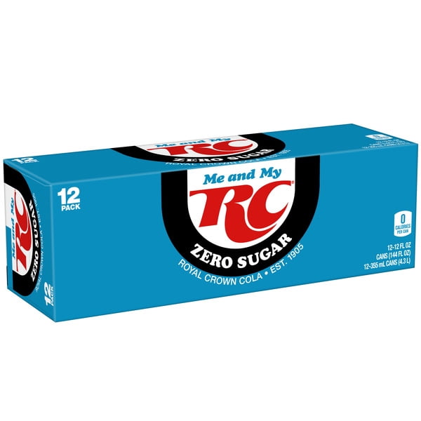 RC Cola Zero Sugar Cola Soda, 12 fl oz Cans, 12 Count