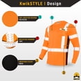 thumbnail image 2 of KwikSafety (Charlotte, NC) RENAISSANCE MAN Long Sleeve Safety Shirt (w/POCKET) Class 3 ANSI OSHA Custom High Visibility Reflective Tape Construction Security Hi Viz Work Clothing Men | Orange Medium, 2 of 7