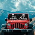 thumbnail image 3 of Uorisanigo Funny Skull Print Front Windshield Sunshade Compatible with 2007-2024 Wrangler Rubicon Sahara TJ JK JKU 2 & 4 Door Window Shade Sun Visor Protector Blocks UV Rays Keep Vehicle Cooler, 3 of 7