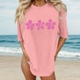 thumbnail image 2 of Wangmeiwg T Shirt Beach Oversized Graphic Tees For Women Vintage Baggy Shirts Summer Vacation Tops Workout Women Shirt, 2 of 4