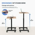 thumbnail image 2 of EDX Mobile Small Laptop Stading Desk, Portable Rolling Laptop Desk with Lockable Wheels and Adjustable Height, Rust, 2 of 8
