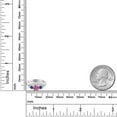 thumbnail image 4 of Gem Stone King 10K White Gold Pink Moissanite Blue Created Sapphire and White Lab Grown Diamond 5 Stone Bridal Engagement Wedding Ring Set for Women (0.89 Cttw, Round: 5MM and 3MM, Size 5), 4 of 6