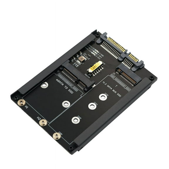 2In1 MSATA B Key/B M Key M.2 SSD to 2.5 Adapter Card with Enclosure Socket for M2 NGFF SATA3 2230 2242 2260 2280