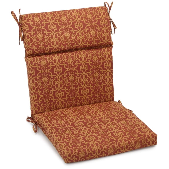 Blazing Needles Spun Polyester Outdoor Squared Seat/Back Chair Cushion-Color:Vanya Paprika