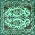 thumbnail image 1 of Ahgly Company Indoor Square Persian Turquoise Blue Traditional Area Rugs, 4' Square, 1 of 4