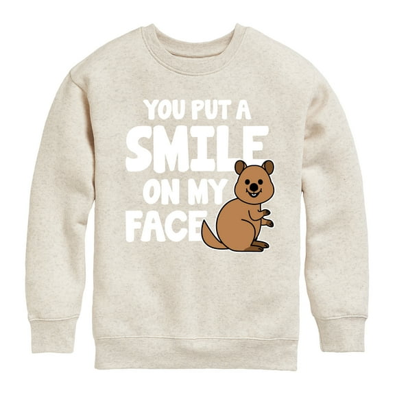 Instant Message - You Put A Smile On My Face - Toddler & Youth Crewneck Fleece Sweatshirt