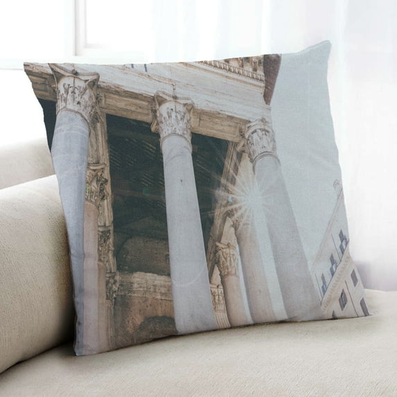 Ahgly Company Sites Pantheon Rome Indoor Throw Pillow, 18 inch by 18 inch