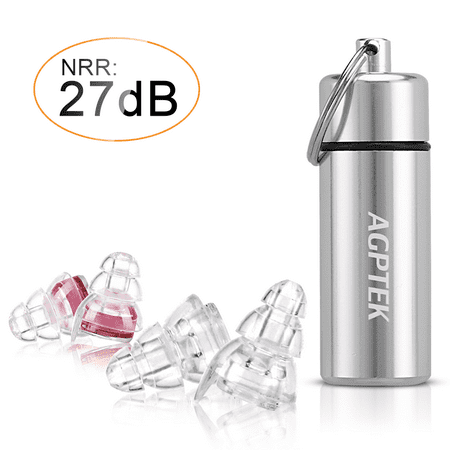 AGPTEK High Fidelity Ear Plugs, Noise Cancelling Silicone Earplugs with NRR Acoustic Filters of 27dB For Musicians