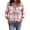 Pink#001, variant on Hsovts Women Buffalo Plaid Flannel Shirt, Long Sleeve Button Down with Dual Chest Pockets Loose Fit Tartan Checkered Casual Outerwear for Fall Winter Camping Daily Streetwear Blue L