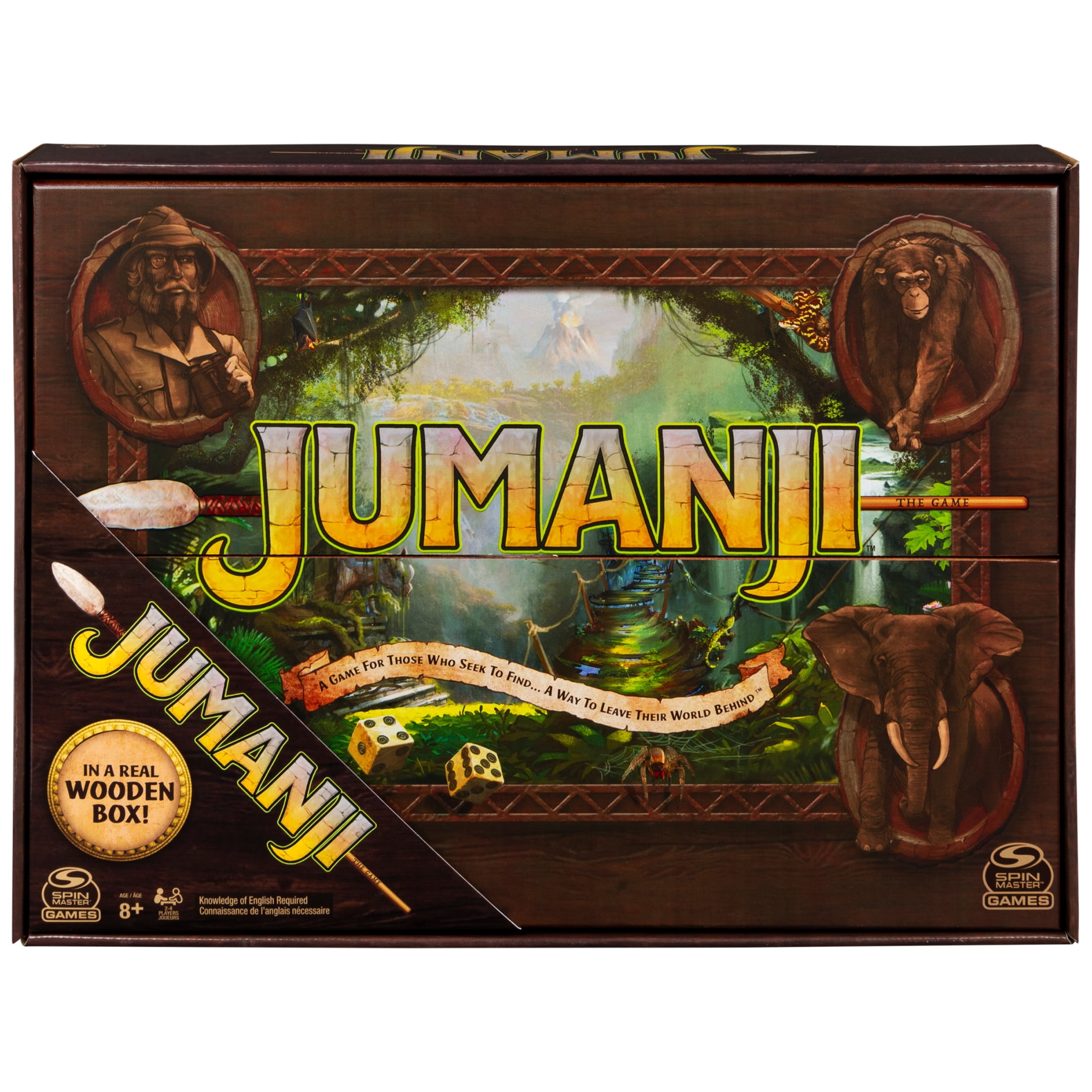 Jumanji Wooden Box Adventure Board Jeu pour Enfants et Familles in