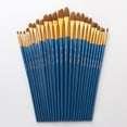 thumbnail image 2 of GOOHOCHY Blue Nylon Paint Brushes with Plastic Handles for Painting Use 12pcs Set Perfect for Students and, 2 of 8