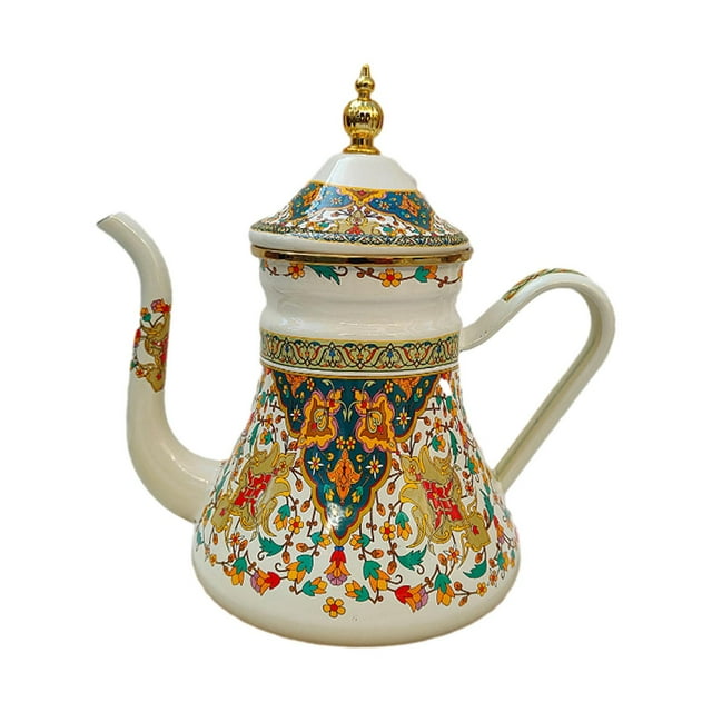 Jarra de bebidas de té de esmalte 1.2 l con tapa resistente, con tetera de hervidor de agua para el restaurante de la oficina en el hogar de la cocina Estilo a