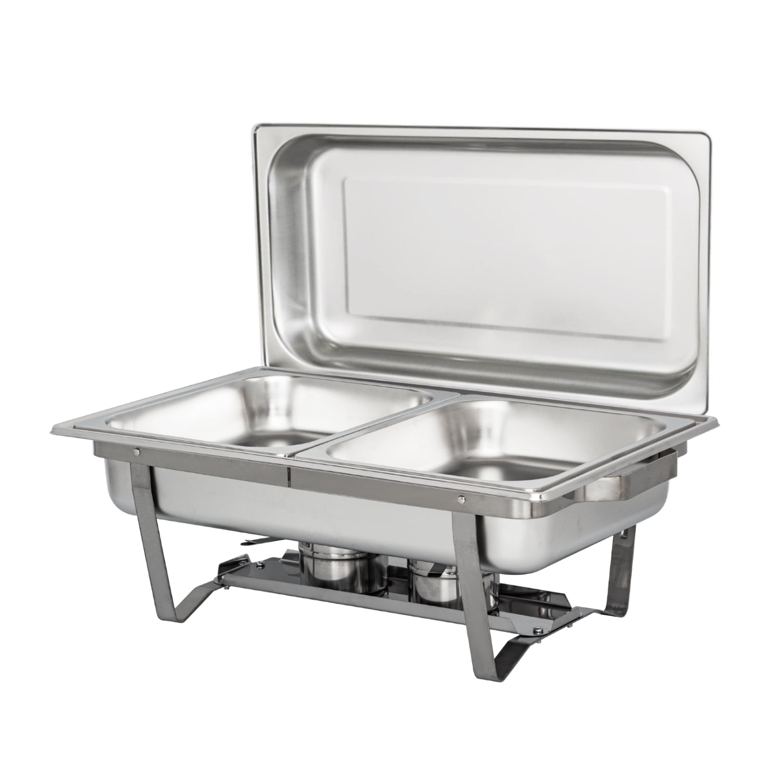 vidaXL Chafing Dish Set 4 pcs Stainless Steel Lid Food Water Pan Stand Burner 