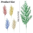 thumbnail image 3 of XJGHHSY 5 Pcs Christmas Tree Picks Sprays 14 inch Glitter Artificial Pine Leaves Cedar Stems Faux Pine Needles Greenery Cedar Branches ornament for Home Garland Wreath Winter Deco,Green, 3 of 8