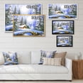 thumbnail image 4 of Designart Winter Bridge In Christmas Village Traditional Floating Frame Wall Art, 4 of 4